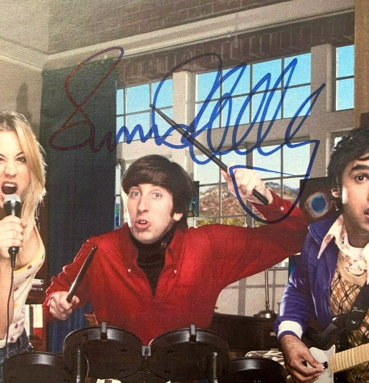 Big Bang Theory Cuoco Galecki Helberg Signed 8x10 Photo Framed 3 Auto PSA Coa