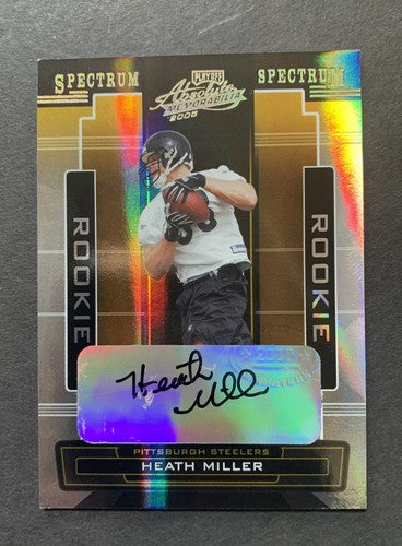 2005 Heath Miller PLAYOFF ABSOLUTE SPECTRUM Rc Rookie Auto 95/100 Steelers