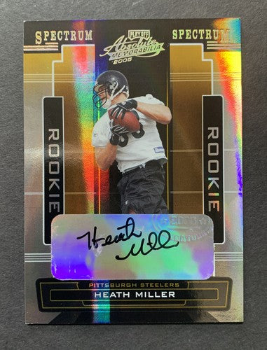2005 Heath Miller PLAYOFF ABSOLUTE SPECTRUM Rc Rookie Auto 95/100 Steelers