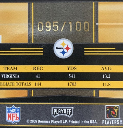2005 Heath Miller PLAYOFF ABSOLUTE SPECTRUM Rc Rookie Auto 95/100 Steelers