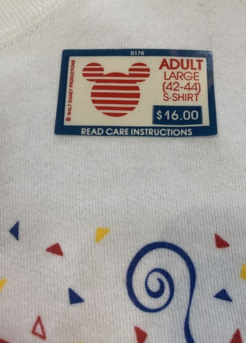 1986 Walt Disney Productions 15 Years MICKEY MOUSE Large Sweatshirt New Sticker