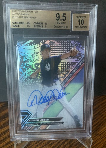 2017 Topps High Tek Derek Jeter Signed BGS 10 Gem Mint On Card Auto Yankees Hof