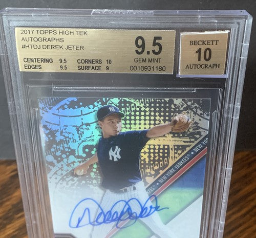 2017 Topps High Tek Derek Jeter Signed BGS 10 Gem Mint On Card Auto Yankees Hof
