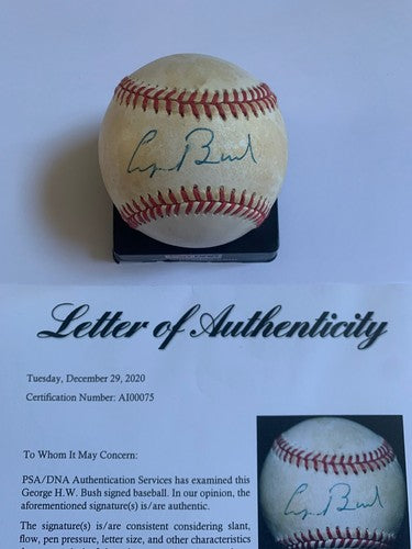 President George H W Bush Signed Official Baseball Bold Autograph Psa Coa