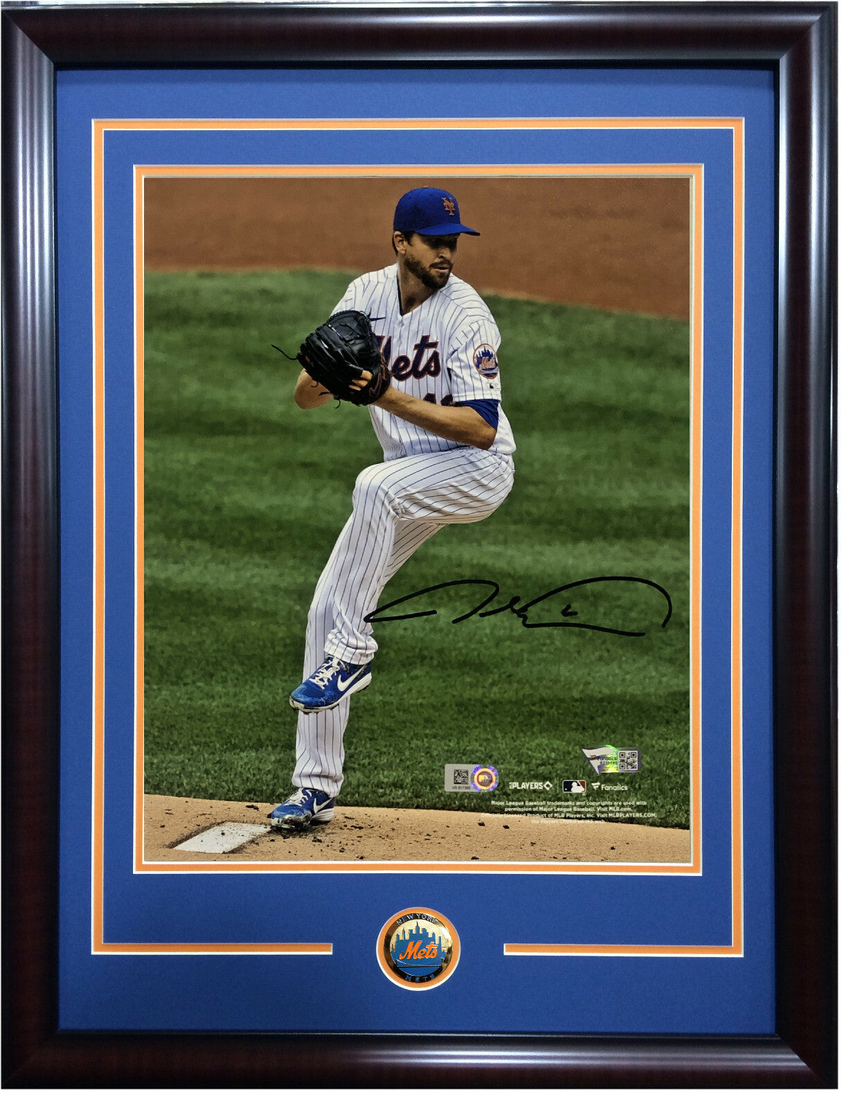 Jacob DeGrom Mets Signed 8x10 Photo Framed coin Mint Autograph MLB Fanatics COA