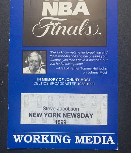 1993 NBA FINALS Press Media Full Ticket MICHAEL JORDAN MVP 3 Peat Chicago Bulls