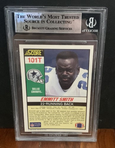 1990 Score Supplemental Rookie #101T Emmitt Smith  BGS 9 W/ 2 9.5 Sub Mint +