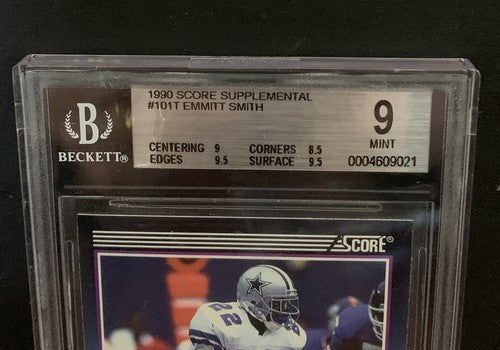 1990 Score Supplemental Rookie #101T Emmitt Smith  BGS 9 W/ 2 9.5 Sub Mint +