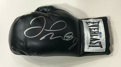 Floyd Mayweather signed black Everlast boxing glove pair auto Beckett BAS COA