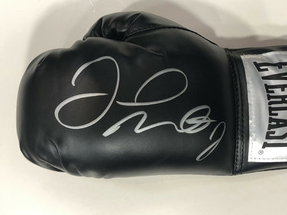 Floyd Mayweather signed black Everlast boxing glove pair auto Beckett BAS COA