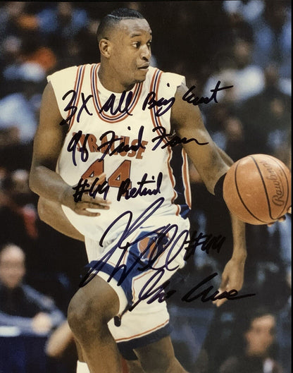 John Wallace Syrcause Knicks 8x10 Signed 4 Stat Auto Photo #44 Pic Signing Coa
