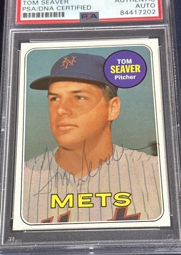 1969 Topps Tom Seaver #480 Signed Card Mets World Series Vintage Auto Psa Coa