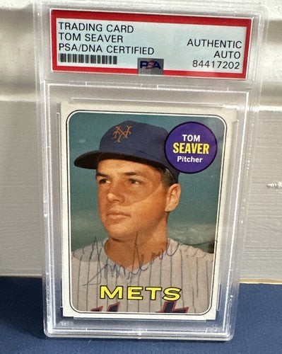 1969 Topps Tom Seaver #480 Signed Card Mets World Series Vintage Auto Psa Coa