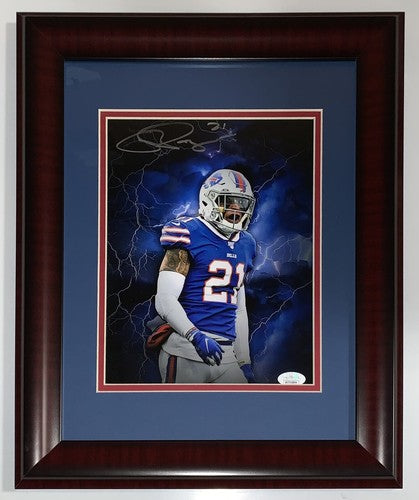 Jordan Poyer Buffalo Bills Signed 8x10 Lightning Photo Framed Autograph JSA COA