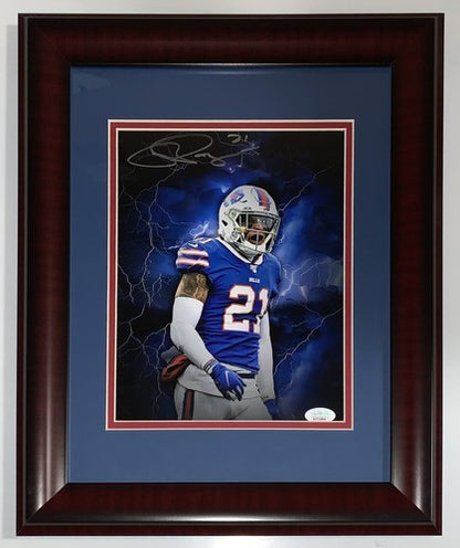 Jordan Poyer Buffalo Bills Signed 8x10 Lightning Photo Framed Autograph JSA COA