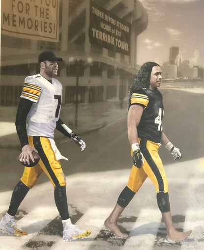 Pittsburgh Steelers Rooney Rd 16x20 framed photo Ben Roethlisberger Polamalu