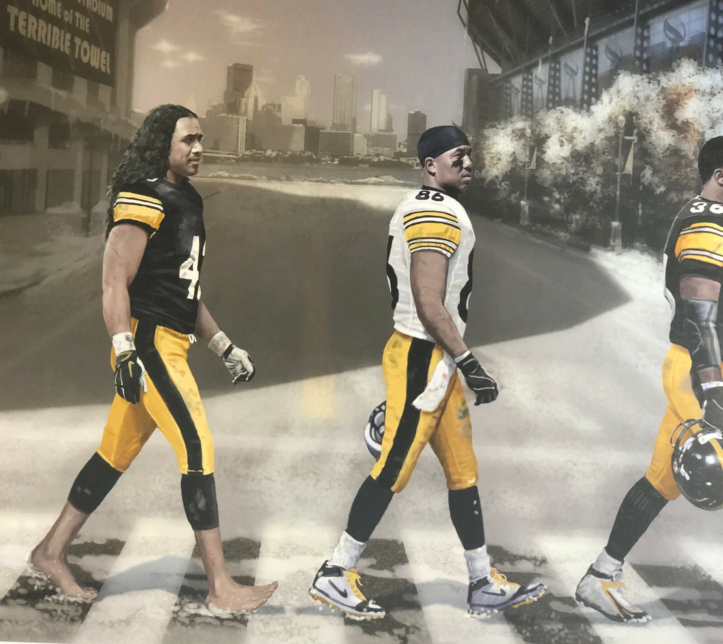 Pittsburgh Steelers Rooney Rd 16x20 framed photo Ben Roethlisberger Polamalu
