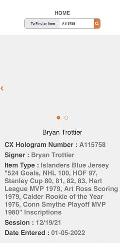 Bryan Trottier Signed Islanders 8 Stat Jersey HOF Stanley Cup Mvp Auto Steiner