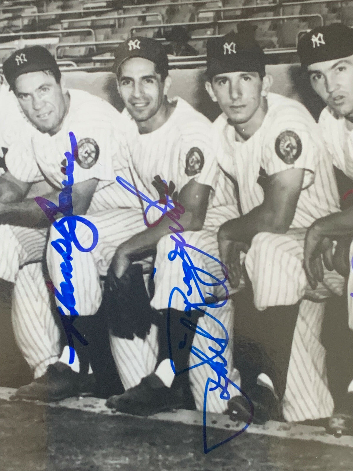 1952 Mickey Mantle Yogi Berra Yankees Team Signed 8x10 photo framed 8 Auto PSA