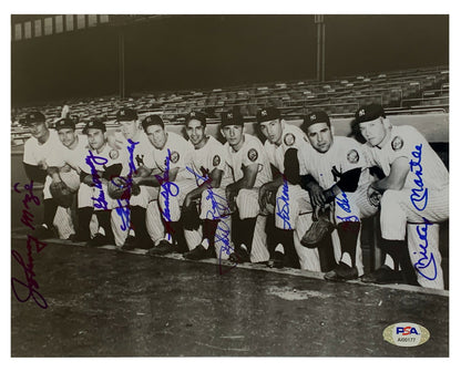 1952 Mickey Mantle Yogi Berra Yankees Team Signed 8x10 photo framed 8 Auto PSA