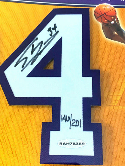 Kobe Bryant Shaquille O'Neal Signed Lakers Jersey # 8 & 34 Framed Auto UDA /201