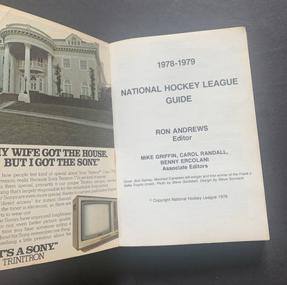 1978/ 79 NHL Hockey Media Guide Bob Gainey Canadiens Thick Year Book