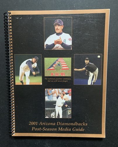 2001 ARIZONA DIAMONDBACKS POSTSEASON WORLD SERIES MEDIA GUIDE 9/11 Vs Yankees