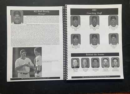 2001 ARIZONA DIAMONDBACKS POSTSEASON WORLD SERIES MEDIA GUIDE 9/11 Vs Yankees
