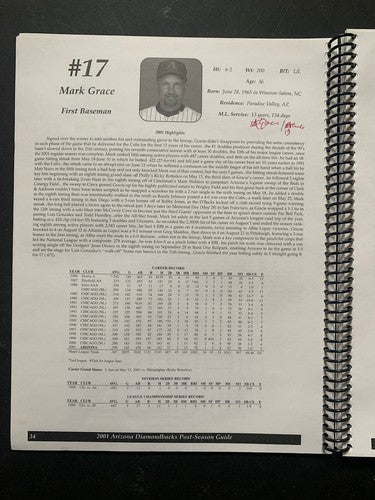 2001 ARIZONA DIAMONDBACKS POSTSEASON WORLD SERIES MEDIA GUIDE 9/11 Vs Yankees