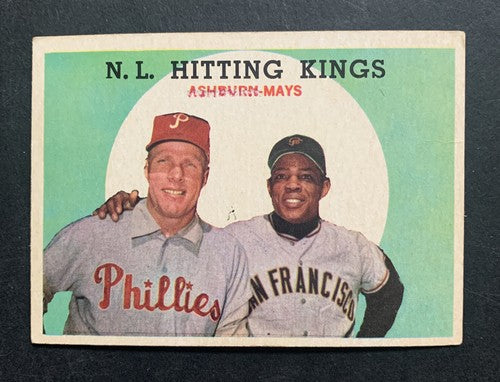 1959 Topps #317 NL Hitting Kings Willie Mays Richie Ashburn VG/ EX Hof