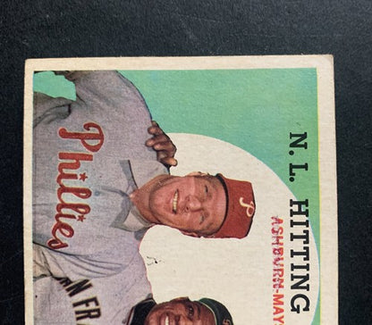 1959 Topps #317 NL Hitting Kings Willie Mays Richie Ashburn VG/ EX Hof