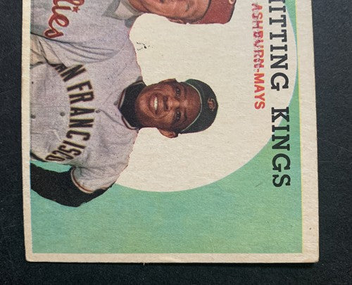 1959 Topps #317 NL Hitting Kings Willie Mays Richie Ashburn VG/ EX Hof