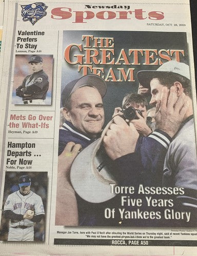4 Yankees 2000 Subway World Series Poster Set Newsday Newspapers