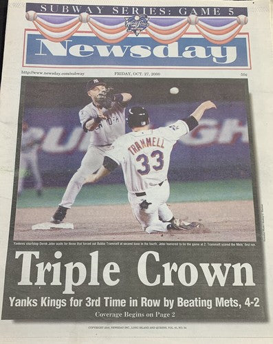 4 Yankees 2000 Subway World Series Poster Set Newsday Newspapers