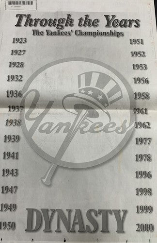 4 Yankees 2000 Subway World Series Poster Set Newsday Newspapers