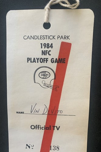 1984 NFL Playoff Game Press Full Ticket 49ers 1/6/85 Chicago Bears Joe Montana