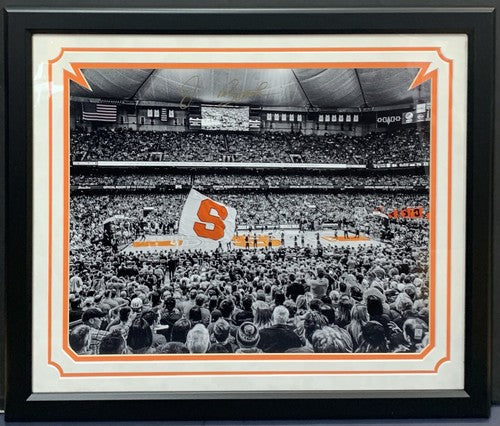 Jim Boeheim Signed Syracuse Carrier Dome Basketball Framed 16x20 Photo Steiner