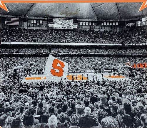 Jim Boeheim Signed Syracuse Carrier Dome Basketball Framed 16x20 Photo Steiner