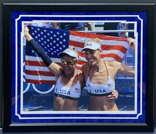 April Ross Alix Klineman Signed 16x20 Framed Photo USA Volleyball Auto Steiner