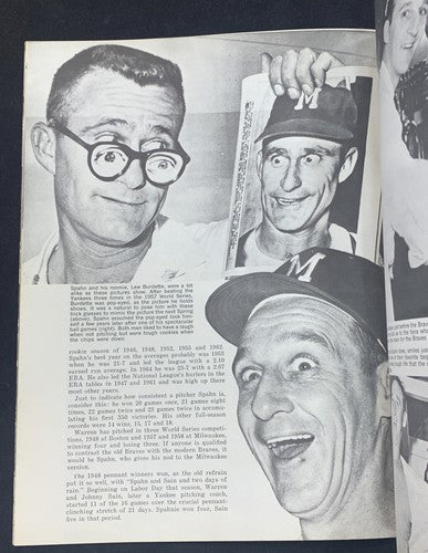 Warren Spahn Milwaukee Braves 1964 Exclusive Life Story Magazine Program Nm
