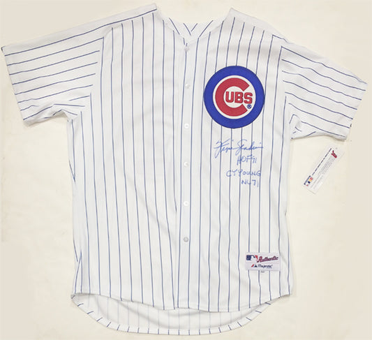 Fergie Jenkins Signed Cubs Authentic Stat Jersey HOF 91 CY Young NL 71 Auto COA