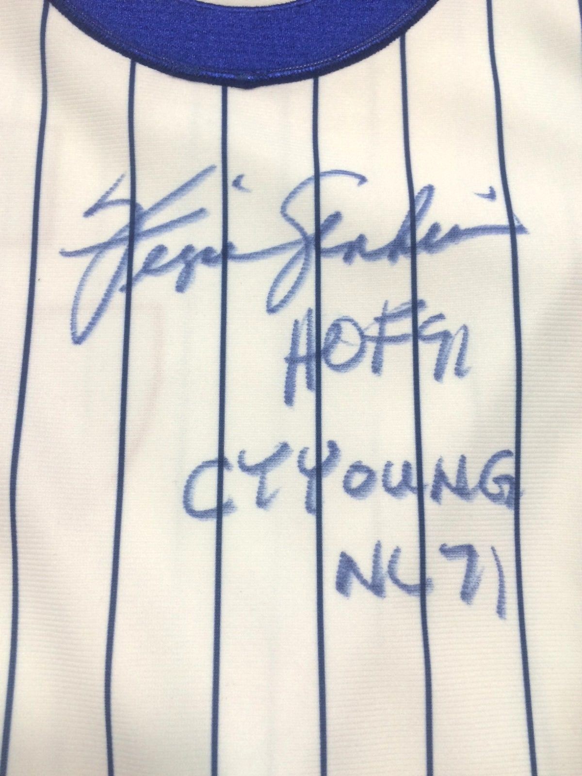 Fergie Jenkins Signed Cubs Authentic Stat Jersey HOF 91 CY Young NL 71 Auto COA
