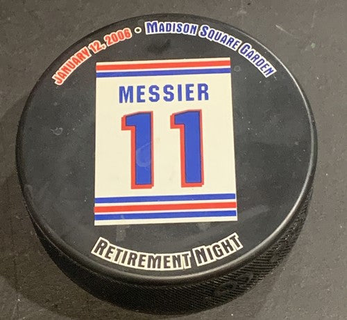 Mark Messier #11 Retirement Night Puck NY Rangers 1/12/06 Madison Square Garden