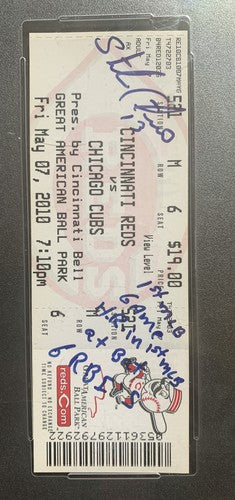 Starlin Castro Signed MLB Debut 1st Ab Hr 6 Rbi Mlb Record Auto Full Ticket PSA