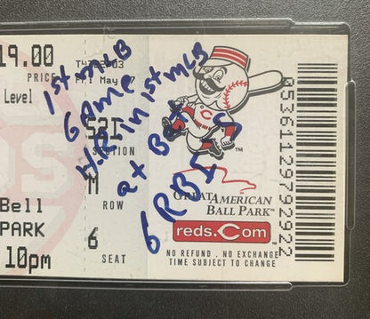 Starlin Castro Signed MLB Debut 1st Ab Hr 6 Rbi Mlb Record Auto Full Ticket PSA