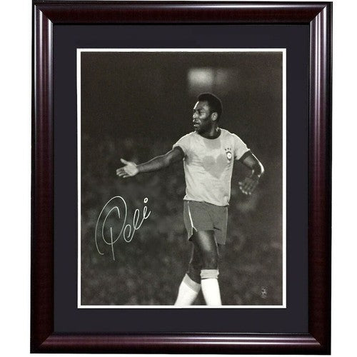 Pele Signed 16x20 Photo Heart Shaped Sweat  Framed Auto Brazil Soccer Pele Holo