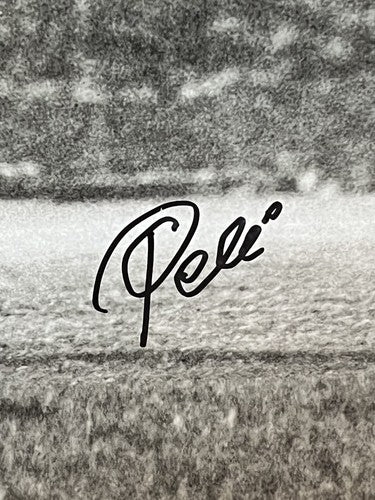 Pele Signed 16x20 Bike Kick Photo Framed Mint Auto Brazil Beckett Bas COA