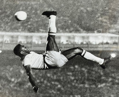 Pele Signed 16x20 Bike Kick Photo Framed Mint Auto Brazil Beckett Bas COA