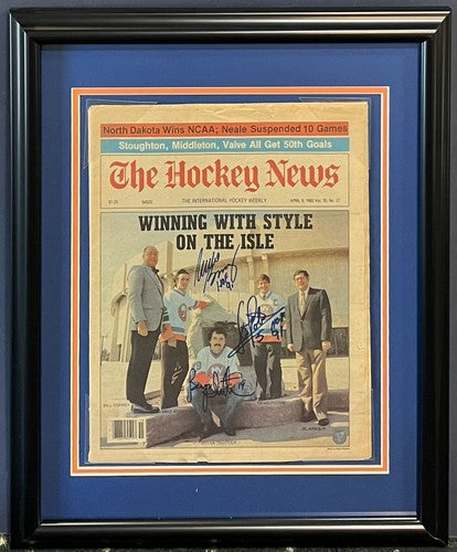 Ny Islanders Signed Hockey News Trottier Potvin Mike Bossy HOF Auto Frozen Pond