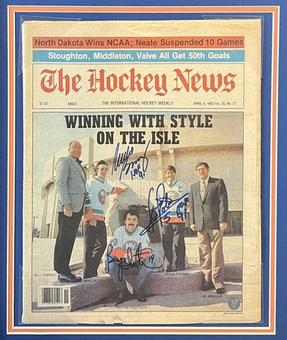 Ny Islanders Signed Hockey News Trottier Potvin Mike Bossy HOF Auto Frozen Pond